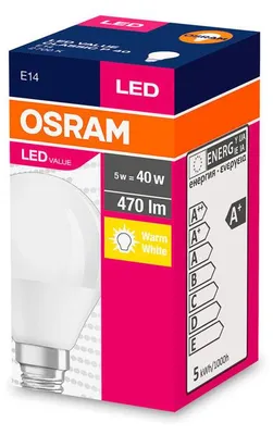 Obrázok produktu pre Svietidlo OSRAM VALUE CLP40 470lm/827/ E14