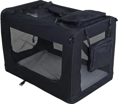 Produktbild von Transportbox Hundebox Faltbox XXXL Transporttasche faltbar Tierbox Hunde Schwarz