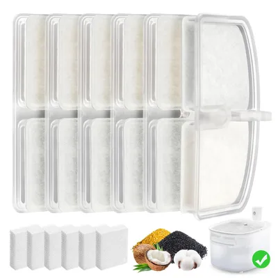 Produktbild von Trinkbrunnen-Filter Ersatzfilter Kohlefilter - Schaumfilter - 6 + 6 Stück - Für Katzentrinkbrunnen 2,2 l