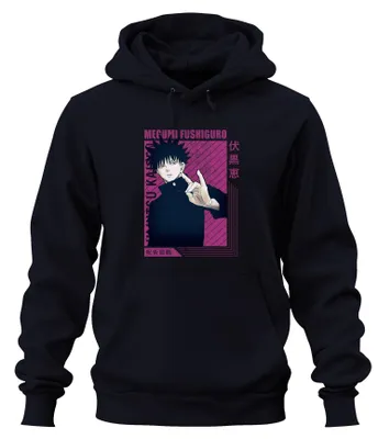 Zdjęcie produktu dla Jujutsu Kaisen Megumi Fushiguro Anime Aesthetics Fan Gift Vintage Uni Bluza z kapturem, Granatowy, L