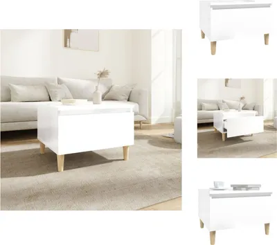 Immagine prodotto di vidaXL Tavolino bianco lucido 50x46x35 cm materiale a base di legno - Tavolini