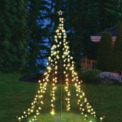 Image de Pyramide de lumière XXL 4 mètres 400 LEDs Chaîne de lumière éclairage Noël étoile