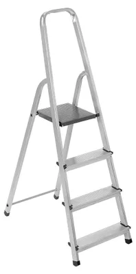 Produktbild von Haushaltsleiter Klappleiter aus Aluminium 4 Stufen Trittleiter