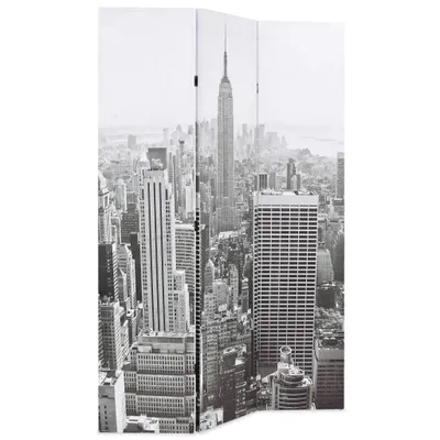 Image de vidaXL Séparation de pièce pliable 120 x 170 cm New York de jour noir-blanc