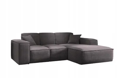 Zdjęcie produktu dla Sofa w kształcie L SIENA narożnik tkanina Poso ciemnoszary prawy