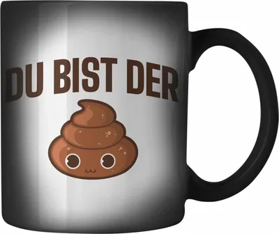 Produktbild von Trendation - Du Bist Der Shit Lustige Farbwechsel Zauber-Tasse mit Spruch Geschenk Kollege Kollegin Bester Freund Freundin Sarkastischer Spruch (Schwarz)