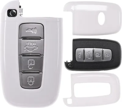 Produktbild von Auto Schlüssel Kunststoff Hülle ABS Plastik Schutz Cover Weiß kompatibel mit Hyundai i40 Tucson i30 Elantra Kia Sportage KEYLESS SMARTKEY