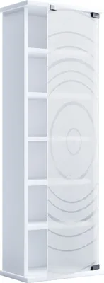 Produktbild von TilanoM Vitrinenschrank CD, DVD 6 Ablagen 1 Tür weiß.