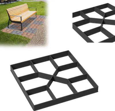 Produktbild von UISEBRT DIY Pflasterform 2 Stück, Gehweg Form für Beton, 40x40x4cm Pflasterstein Schablone, Wiederverwendbare Gehwegplatte für Garten, Terrasse und Hof (Typ C)