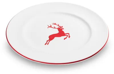Image de Gmundner Keramik Rubinroter Hirsch Assiette plate Gourmet (Ø 27cm)