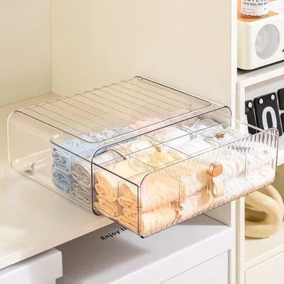 Obrázek produktu pro Organizér na dětské oblečení – úložná krabice – stohovatelná – plastová – na dětské oblečení – podprsenky – krabice na oblečení