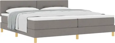 Zdjęcie produktu dla Łóżko sprężynowe z poduszką Ciemnoszary 200 x 200 cm tkanina