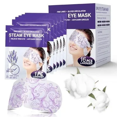 Image de Masque à vapeur chauffant pour les yeux, masque de sommeil, lunettes chauffantes pour les yeux fatigués, cernes, migraines, soin des paupières, détente pour les yeux et le corps