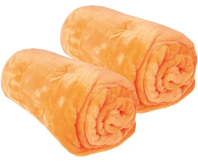 Imagen del producto de Manta suave "Celina", pack de 2 unidades - manta de alta calidad, con textura aterciopelada, 150 x 200 cm - color naranja