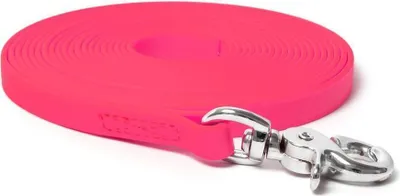 Produktbild von Mystique® Biothane Schleppleine 13mm vernäht mit HS Scherenkarabinerhaken beta neon pink 7,5m