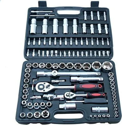 Image de Jeu de clés à douille 1/4'' + 1/2'' CV 108 pièces