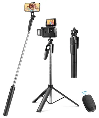 Image de Vinabo, trépied-selfie pour smartphone Bluetooth 3 en 1, 160 cm, rétractable