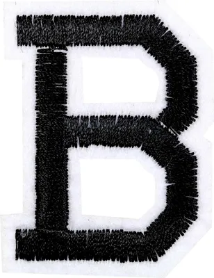 Produktbild von 1 Buchstaben Aufbügler, 15-43x45mm, Applikation, Aufnäher, schwarz, Buchstaben & Zeichen:B