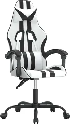 Produktbild von Gaming-Stuhl Weiß und Schwarz Kunstleder