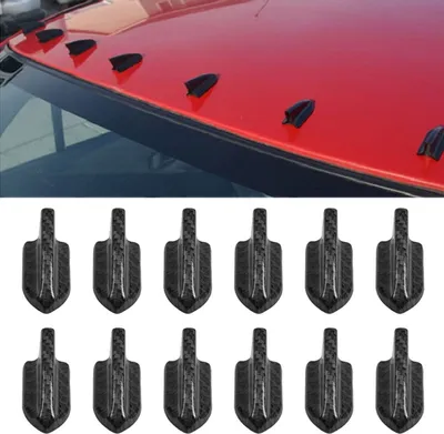 Productafbeelding van 10 stuks universele auto-achterspoiler met carbonfiber-textuur, haaienvin-design. Spindelgenerator