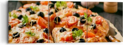 Produktbild von Bild auf Leinwand - Leinwandbild - Pizza Käse Tomaten - 90x30cm - Wand Bild - Wanddeko - Wandbilder - Leinwanddruck - Bilder - Kunstdruck - Wanddekoration - Leinwand bilder - Wandkunst - CA90x30-3907