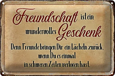 Produktbild von Blechschild Spruch 18x12cm Freundschaft ist ein