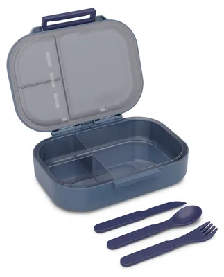 Obrázek produktu pro Klarstein Bunko, svačinový box, 3 přihrádky, 3dílný příbor Rozměry: cca 21 x 14,5 x 5,5 cm (Š x V x H)