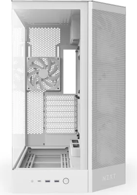 Image de NZXT H9 Flow RGB (2025) All White Midi Tower ATX Gaming Gehäuse weiß mit Glasfenster