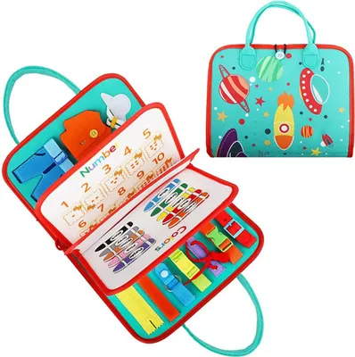 Produktbild von Kinder Busy Board Montessori Spielzeug Sensorisches Spielzeug Vorschul Lernspielzeug für das Alter 2-6 Jährige Kleinkinder Geschenk Grün