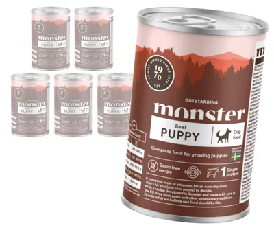 Produktbild von Monster Dog Puppy Beef 6x400g Monoprotein-Nassfutter für Welpen mit Rindfleisch