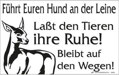 Produktbild von Hinweisschild Schild - Hund an der Leine - ..Tiere..Bleibt auf dem Weg - Gr. ca. 40 cm x 25 cm - 309854