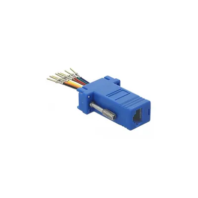 Zdjęcie produktu dla DELOCK D-Sub 9 Pin Stecker zu RJ45 Buchse Montagesatz blau