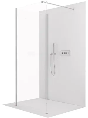 Zdjęcie produktu dla Ścianka prysznicowa narożna Walk-in Onyx Corner Cube, lewa/prawa - 8 mm - prostokątna podpora - chrom, przezroczyste szkło - 70x70x200 cm