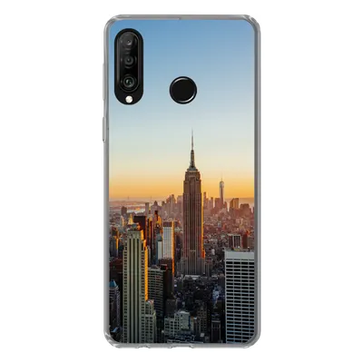 Produktbild von MuchoWow® Handyhülle Schutzhülle Hülle für Huawei P30 Lite New York - Skyline - Sonnenuntergang Silikon Softcase Handy Hülle - Handyhülle