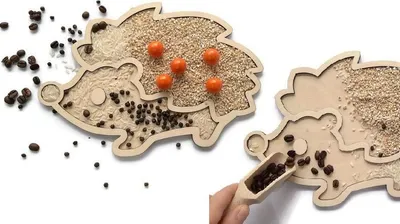 Produktbild von Holzspielzeug zum Auskippen, Igel, 6 mm Sperrholz