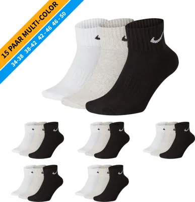 Produktbild von NIKE Socken - Farbe: 15 Paar Multi-Color Quarter Socken - Größe: 38-42