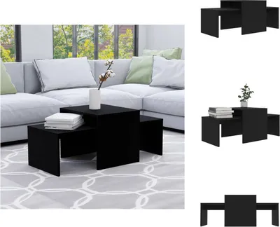 Image de vidaXL Ensemble de tables basses Noir 100x48x40 cm Bois composite - Tables basses