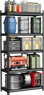 Immagine prodotto di Scaffale da garage - Scaffale in acciaio a 5 ripiani - Resistente alla ruggine - Non pieghevole - Versatile per attrezzi, garage e magazzino - Verde