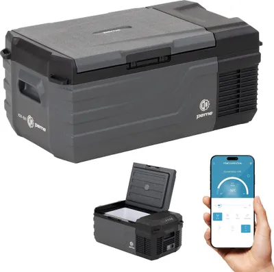 Produktbild von PEME Quest 15,3 Liter elektrische Kühlbox zum Kühlen und Warmhalten, 12/230V mobiler Kühlschrank, Gefrierpunkt bis -20, für Camping