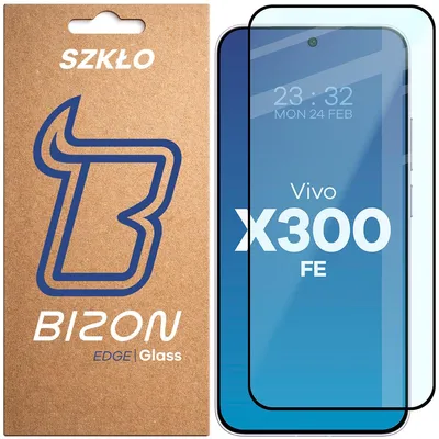 Produktbild von Gehärtetes Glas für Vivo X300 FE, Bizon Glass Edge, Schwarzer Rahmen