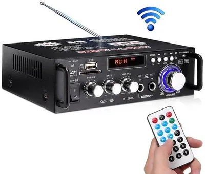 Image de Amplificateur stéréo Hi-Fi - Bluetooth 5.0 - Amplificateur de puissance Bluetooth Hi-Fi - Amplificateur audio - Amplificateur - Amplificateur stéréo - Amplificateur - Amplificateurs - Radio FM - Entrée carte SD/USB - Écran LCD