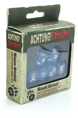 Zdjęcie produktu dla Uwaga! Cthulhu 2d20 – zestaw kości „Niebieski kryształ”