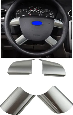 Produktbild von Echt ALU Lenkrad Abdeckung Blenden Clip im 4tlg Set für Ford Focus 2 II MK2