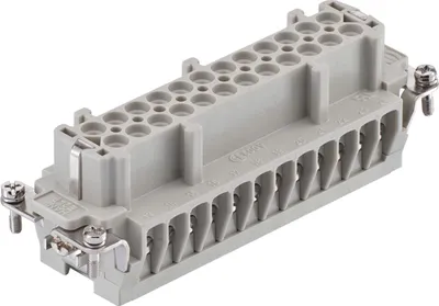 Produktbild von HARTING Han 24E Fe(AU)/CuNi/Standard Buchseneinsatz (F) Schraubanschluss, 24-polig+PE 400V, 16A - 1 Stück