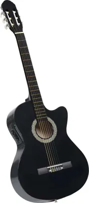 Produktbild von Westerngitarre Cutaway mit Equalizer und 6 Saiten Schwarz