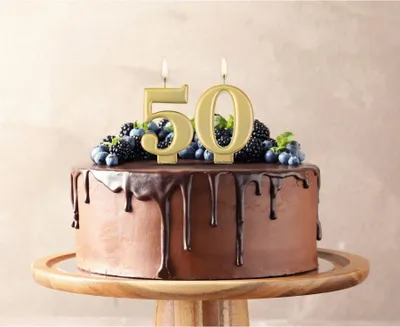 Immagine prodotto di Candela per torta di compleanno - 5 - oro metallizzato - 8 cm