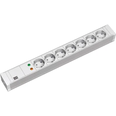 Zdjęcie produktu dla Bachmann 7x Schuko, 2m, 2 m, Typu F, Plastik, Szary, Plastik, 7 x gniazdo sieciowe