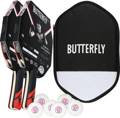 Produktbild von Butterfly 2x Dimitrij Ovtcharov Black Tischtennisschläger + Tischtennishülle + 6x 40+ 3*** Tischtennisbälle