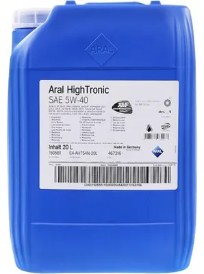 Produktbild von ARAL HighTronic für 5W-40 20 Liter Motoröl Motorenöl 9.55535-S2 WSS-M2C917-A DEXOS 2 229.31 229.51 A40 RN0700 RN0710 505 00 505 01 Öl