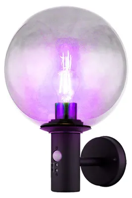 Produktbild von RGB LED Wandleuchte, Rauchglas, Edelstahl, Bewegungsmelder, H 37 cm